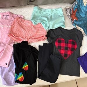 Champion Kids Pajama Set - Black and Red Plaid Heart